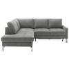 ECKSOFA in Mikrofaser Grau  - Chromfarben/Beige, Design, Textil/Metall (200/229cm) - Pure Home Lifestyle