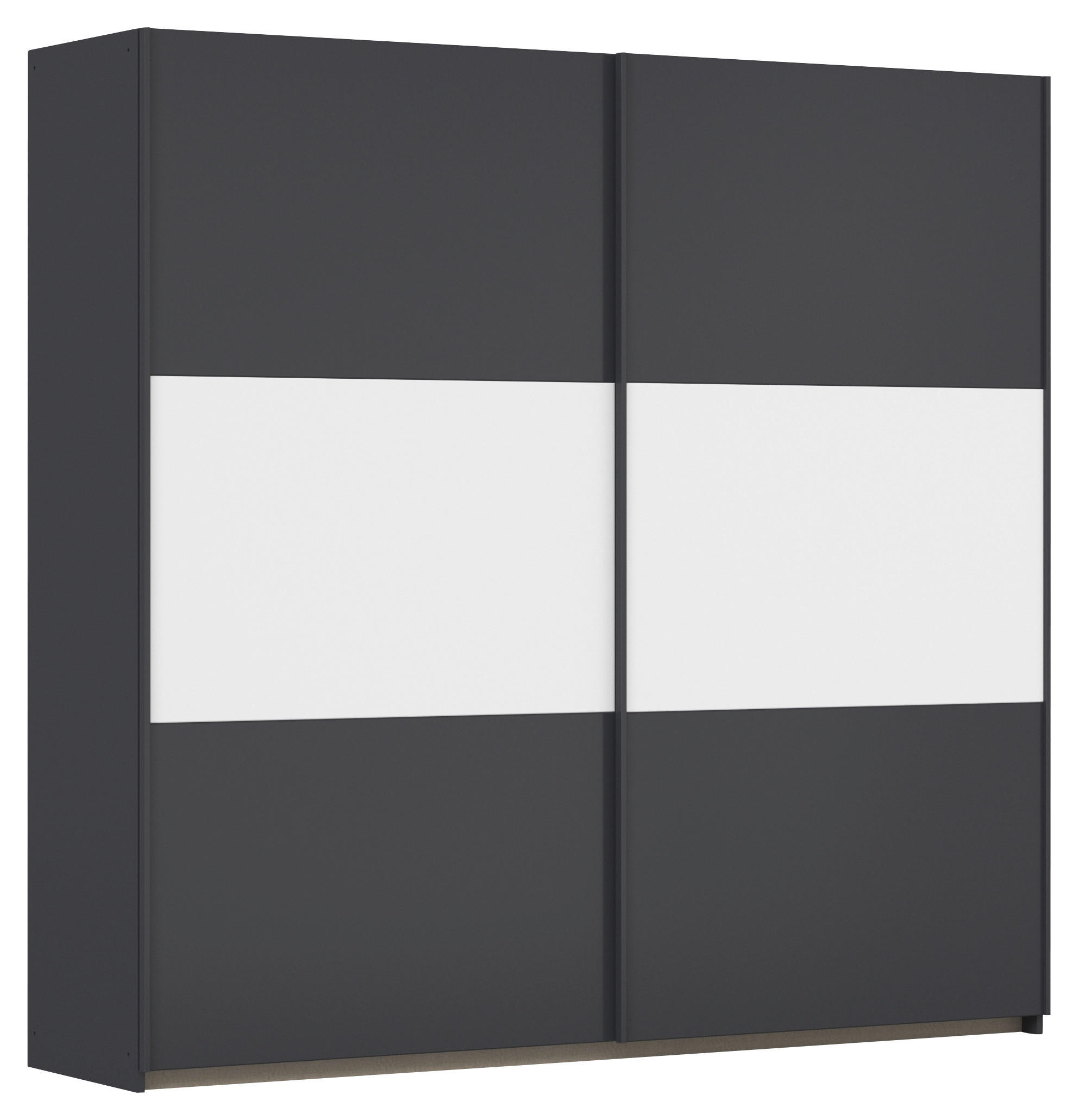 SCHWEBETÜRENSCHRANK  in Grau, Weiß, Alufarben  - Alufarben/Weiß, MODERN, Holzwerkstoff/Metall (218/210/59cm) - Rauch Möbel