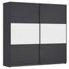 SCHWEBETÜRENSCHRANK in Alufarben, Grau, Weiss  - Weiss/Alufarben, Modern, Holzwerkstoff/Metall (218/210/59cm) - Rauch Möbel
