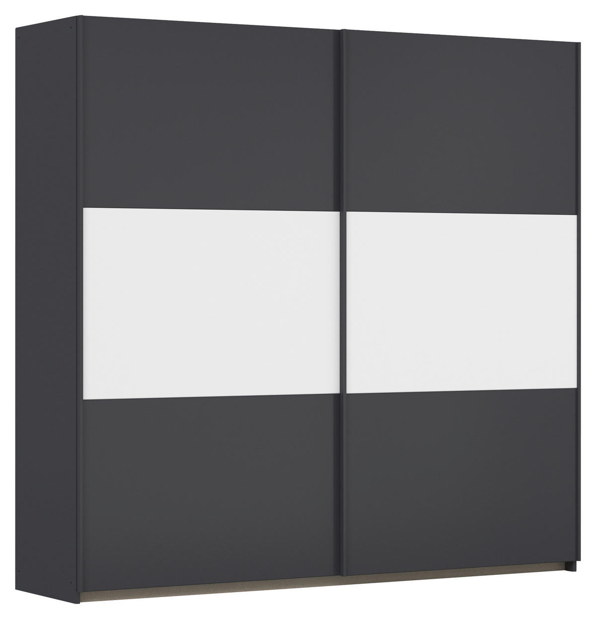 SCHWEBETÜRENSCHRANK in Grau, Weiss, Alufarben  - Weiss/Alufarben, Modern, Holzwerkstoff/Metall (218/210/59cm) - Rauch Möbel