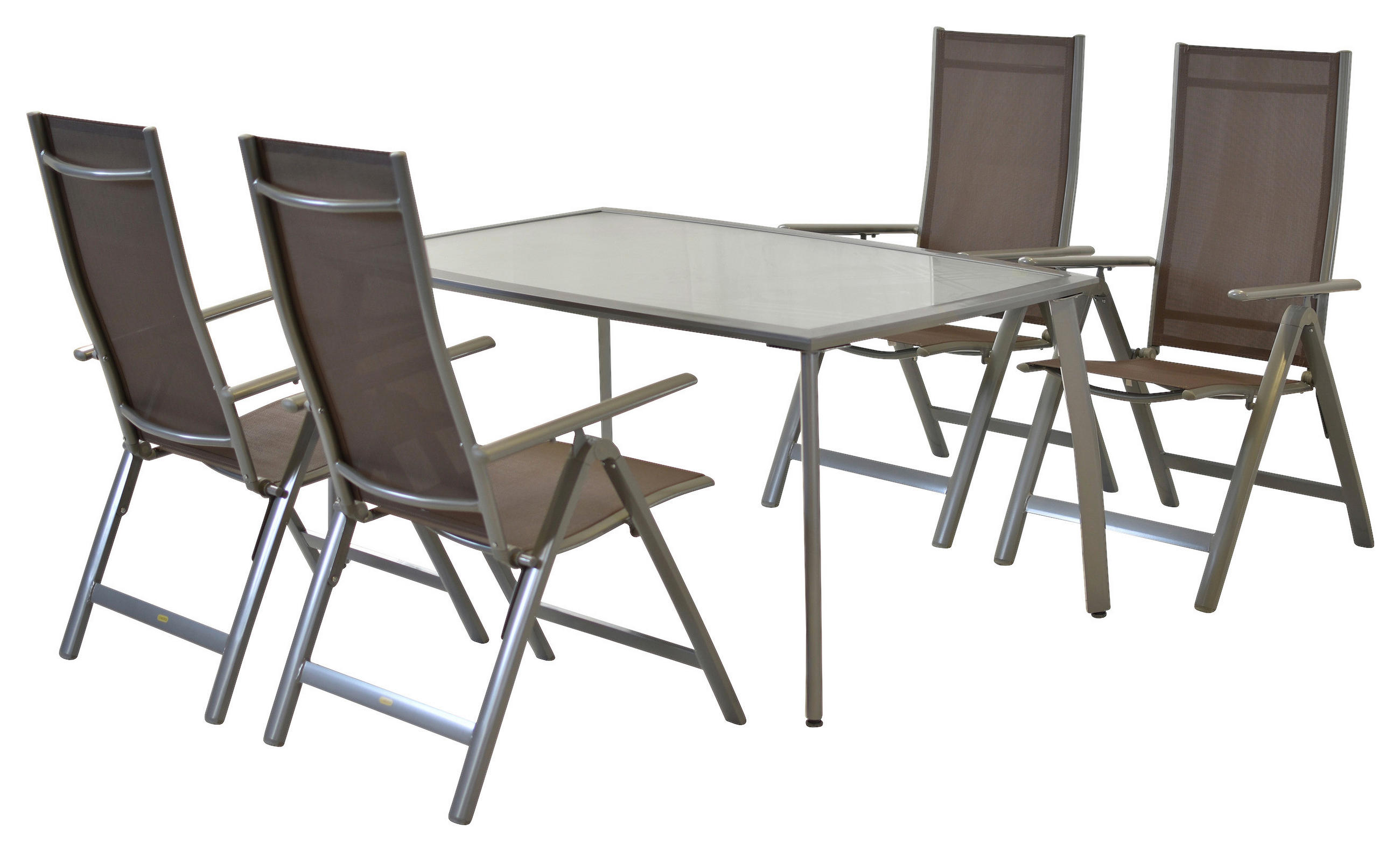 GARTENSET 5-teilig  - Taupe/Silberfarben, MODERN, Textil/Metall - Gardenson