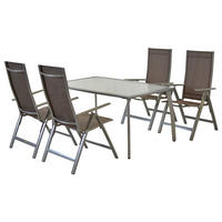 GARTENSET 5-teilig Aluminium 5-teilig  - Taupe/Silberfarben, MODERN, Textil/Metall - Gardenson