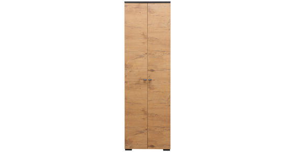 GARDEROBENSCHRANK 60/200/34 cm  - Eichefarben/Anthrazit, Design, Holzwerkstoff/Metall (60/200/34cm) - Moderano