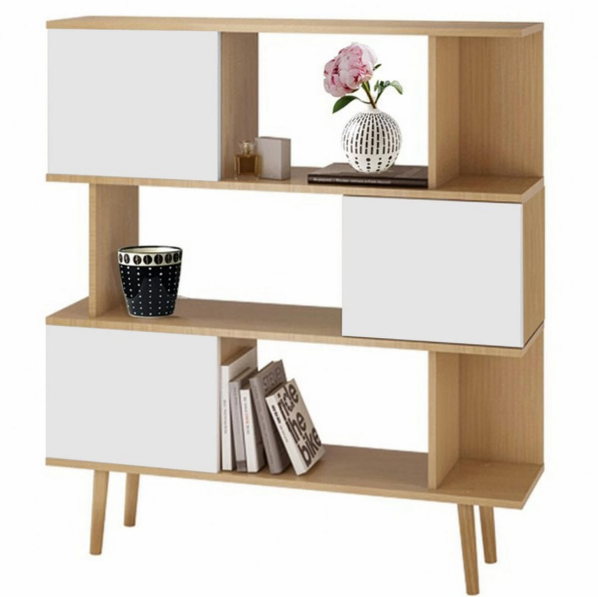 REGAL Weiß, Eichefarben  - Eichefarben/Weiß, Basics, Holzwerkstoff (120/130/33cm) - MID.YOU