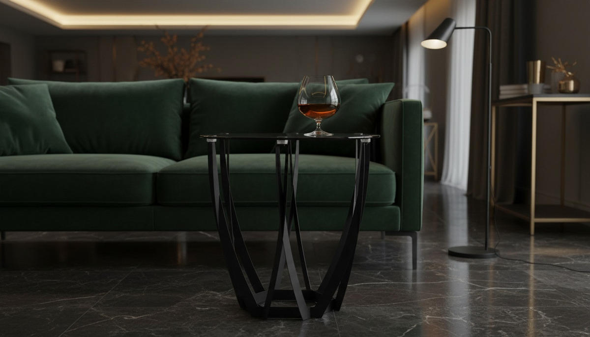 BEISTELLTISCH in Metall 50/50/50 cm  - Schwarz/Grau, Basics, Glas/Metall (50/50/50cm)