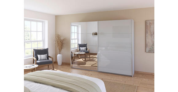 SCHWEBETÜRENSCHRANK  in Seidengrau  - Seidengrau/Alufarben, KONVENTIONELL, Glas/Holzwerkstoff (271/210/62cm) - Xora