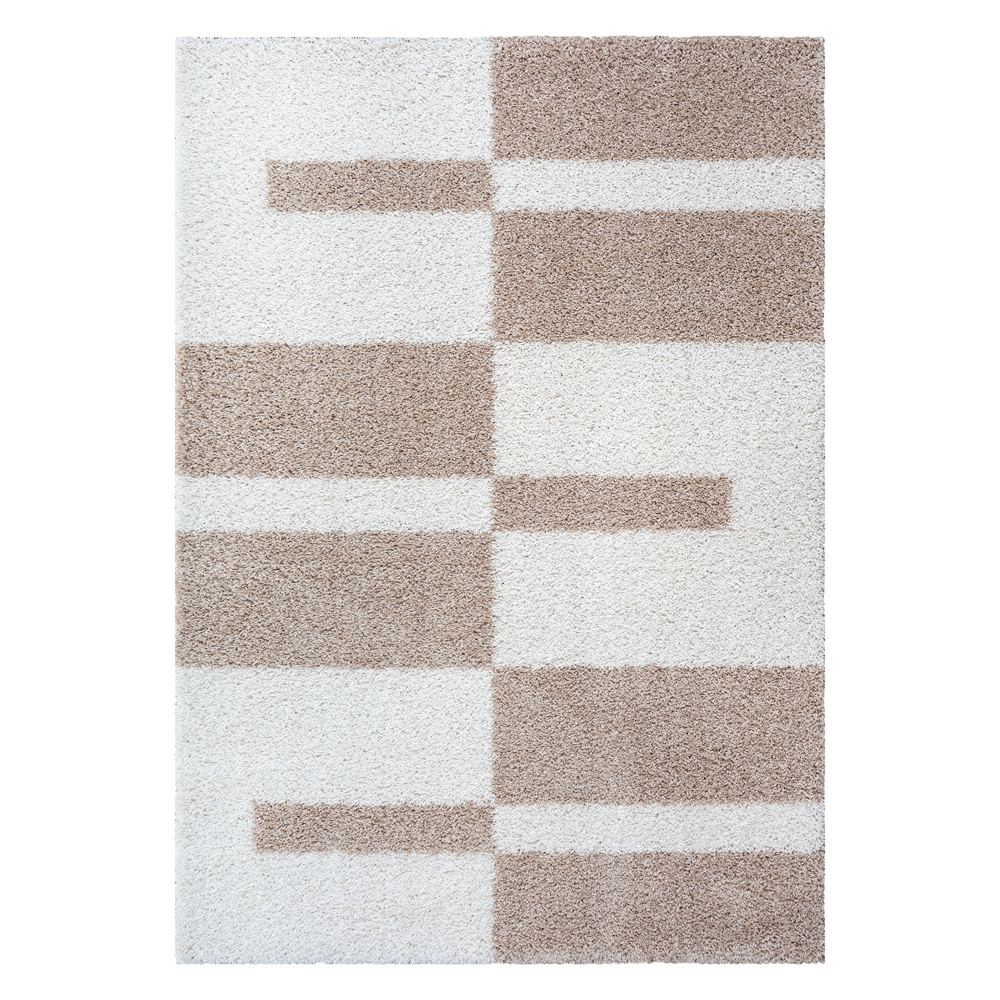 LÄUFER 80/200 cm Milano Weiß, Beige  - Beige/Weiß, Basics, Kunststoff/Textil (80/200cm)