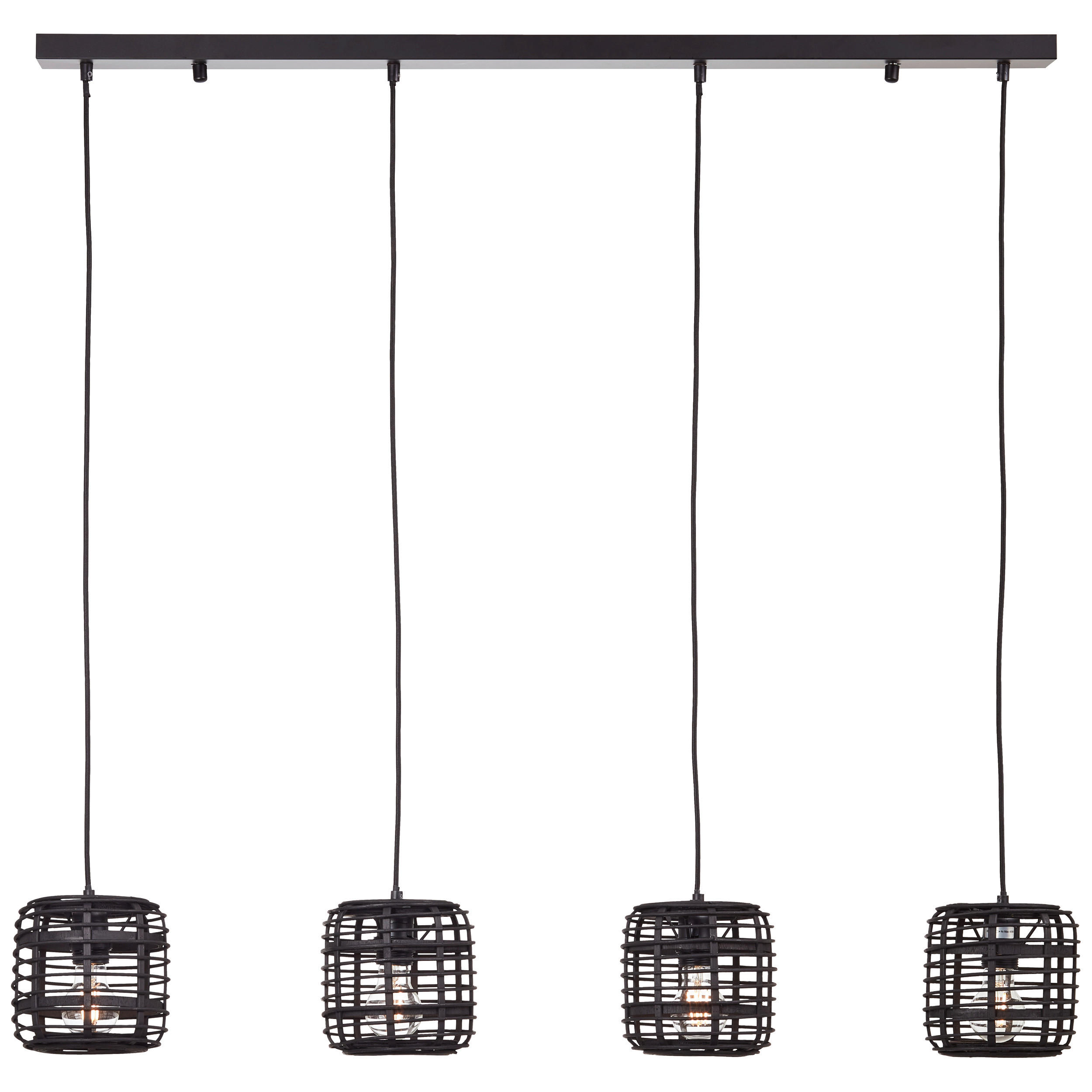 HÄNGELEUCHTE 110/16,5/110 cm    - Schwarz, Konventionell, Holz/Metall (110/16,5/110cm) - Brilliant