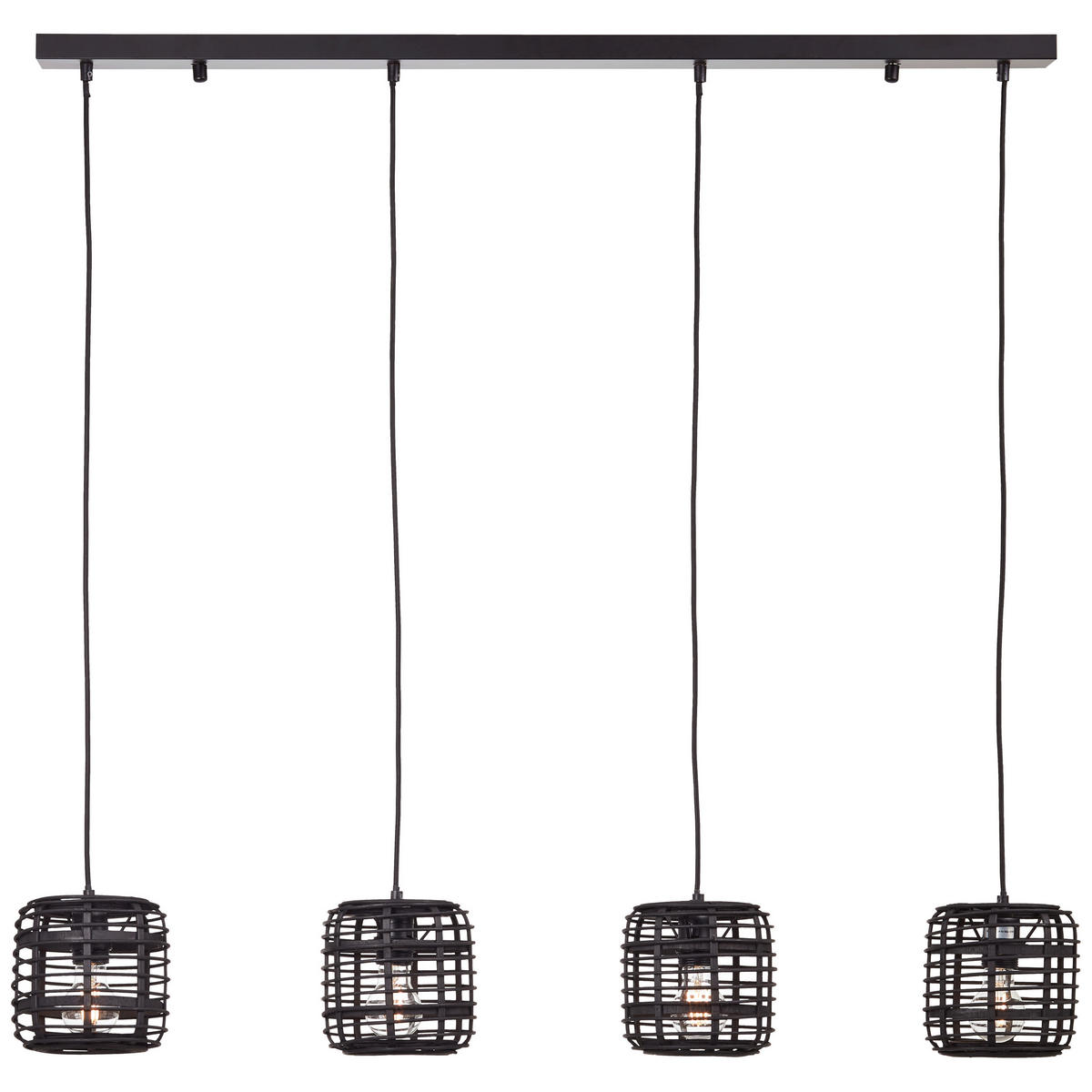 HÄNGELEUCHTE 110/16,5/110 cm    - Schwarz, Konventionell, Holz/Metall (110/16,5/110cm) - Brilliant