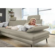 ECKSOFA in Echtleder Ecru  180/310 cm  - Ecru/Schwarz, Design, Leder/Metall (180/310cm) - Dieter Knoll