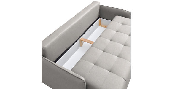 SCHLAFSOFA  in Chenille Hellgrau  - Buchefarben/Hellgrau, Design, Holz/Textil (217/97/101cm) - Carryhome