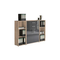 AKTENSCHRANK Sonoma Eiche, Anthrazit Hochglanz  - Anthrazit Hochglanz/Sonoma Eiche, MODERN, Holzwerkstoff (172,6/113,6/33cm) - MID.YOU
