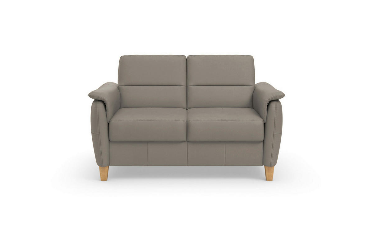 2-SITZER-SOFA PALMERA E Grau Echtleder  - Eichefarben/Grau, Basics, Leder/Holz (149/89/89cm) - Sit & More