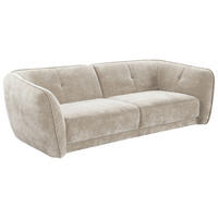 BIGSOFA Chenille Creme  - Creme/Schwarz, Konventionell, Kunststoff/Textil (290/86/121cm) - Sit & More