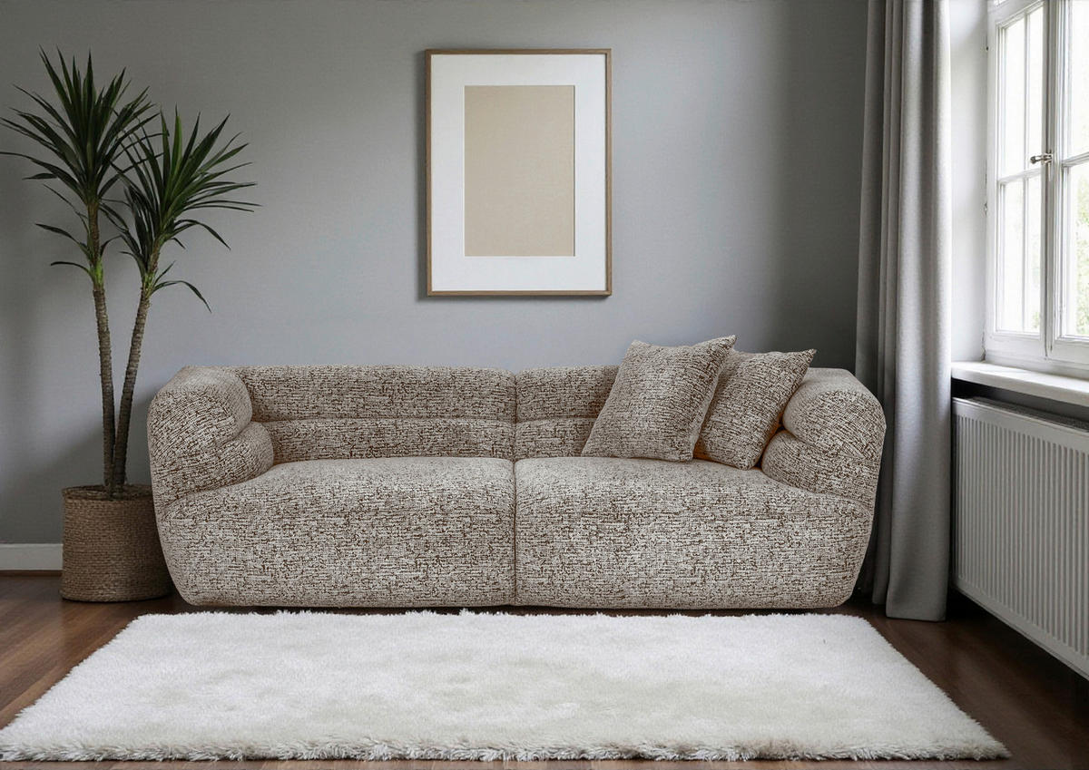 BIGSOFA Chenille Braun  - Schwarz/Braun, KONVENTIONELL, Kunststoff/Textil (240/75/105cm) - Carryhome