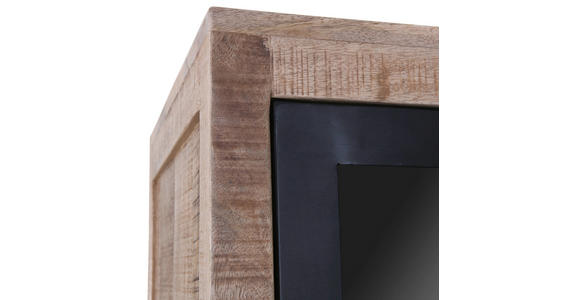VITRINE  in massiv Mangoholz Naturfarben  - Schwarz/Naturfarben, LIFESTYLE, Glas/Holz (90/160/43cm) - Landscape