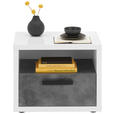 NACHTKÄSTCHEN 52/44/41 cm  in Schieferfarben, Weiß Hochglanz  - Schieferfarben/Weiß Hochglanz, Design, Holzwerkstoff/Kunststoff (52/44/41cm) - Xora