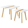 SATZTISCH Bambus quadratisch Naturfarben, Weiß  - Naturfarben/Weiß, MODERN, Holz (60/40/60/40/45/40cm) - PBJ