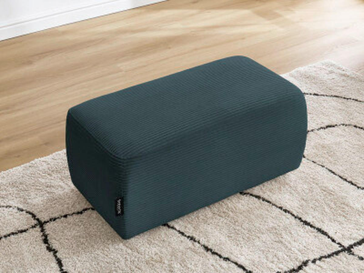 HOCKER ATILLA Cord Dunkelblau  - Schwarz/Dunkelblau, MODERN, Kunststoff/Textil (92/44/48cm)