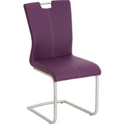 SCHWINGSTUHL in Metall, Textil Edelstahlfarben, Lila - Edelstahlfarben/Lila, Design, Textil/Metall (45/99/53cm) - Dieter Knoll