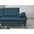 ECKSOFA in Echtleder Blau  - Blau/Schwarz, Design, Leder/Metall (157/325cm) - Dieter Knoll