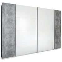 SKŘÍŇ S POSUVNÝMI DVEŘMI, šedá, bílá, 270/225/61 cm - šedá/bílá, Moderní, kov/plast (270/225/61cm) - MID.YOU