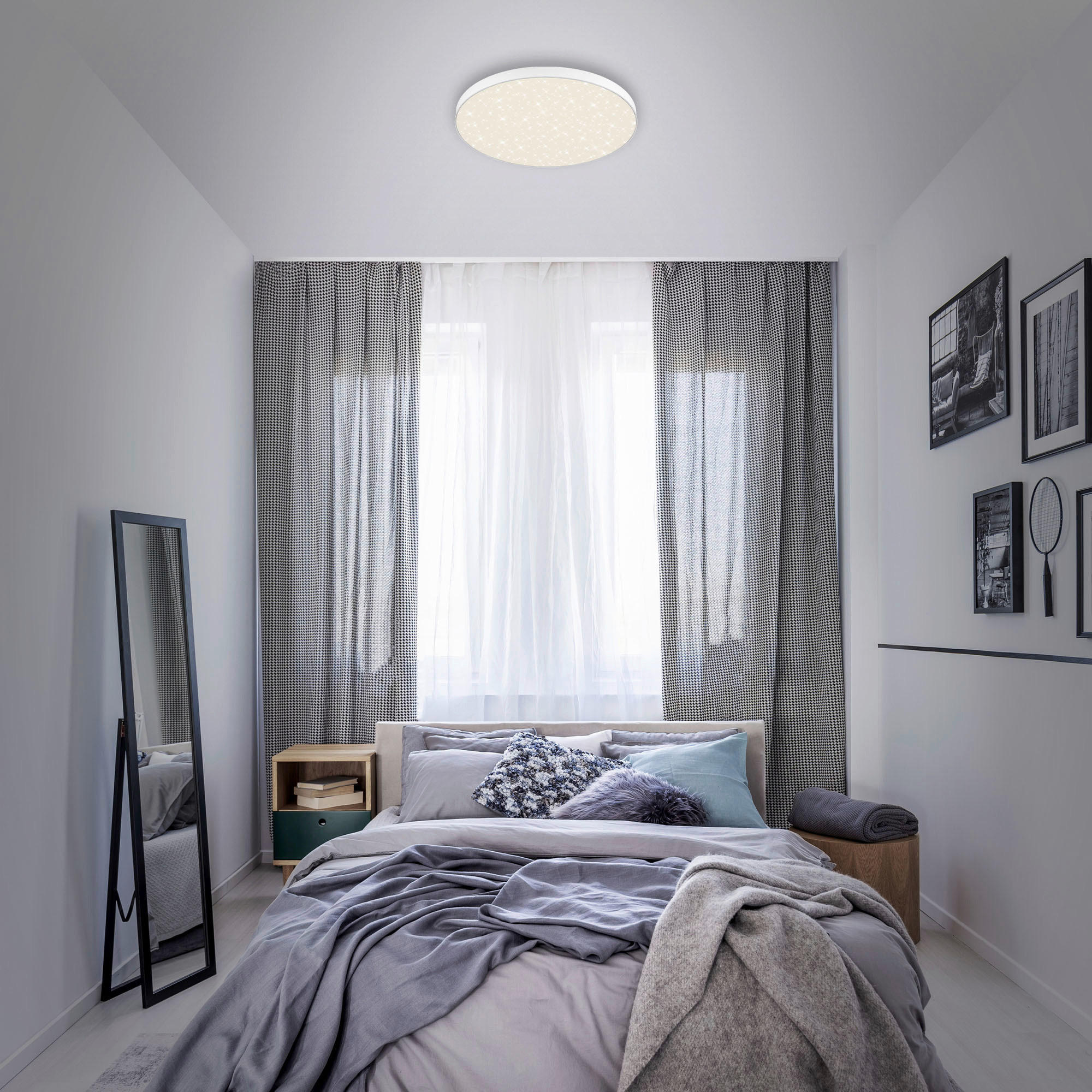 LED PLAFONJERA  - crna, Dizajnerski, plastika (38,7/3,6cm)