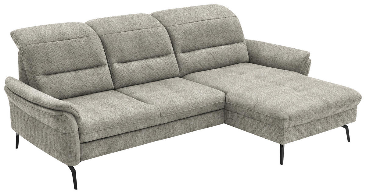 ECKSOFA in Flachgewebe Braun, Grün  - Schwarz/Braun, Konventionell, Textil/Metall (260/181cm) - Beldomo Speed