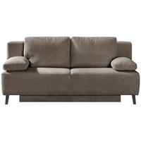 SCHLAFSOFA in Cord Dunkelbraun  - Dunkelbraun/Schwarz, MODERN, Textil/Metall (197/92/88cm) - Novel