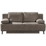 SCHLAFSOFA in Cord Dunkelbraun  - Dunkelbraun/Schwarz, MODERN, Textil/Metall (197/92/88cm) - Novel