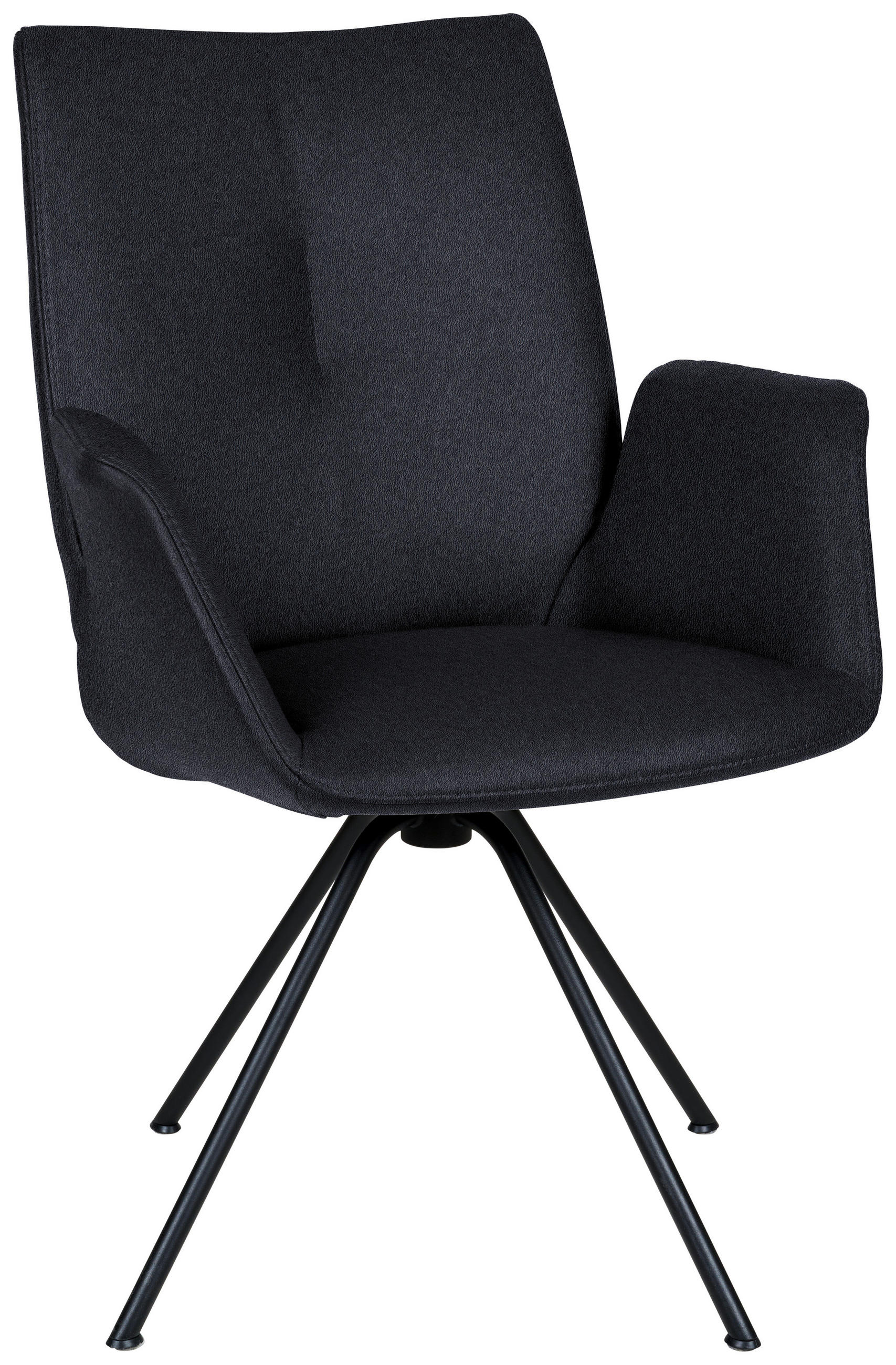 ARMLEHNSTUHL  in Stahl Echtleder pigmentiert  - Schwarz, Design, Leder/Metall (65/91/63cm) - Dieter Knoll