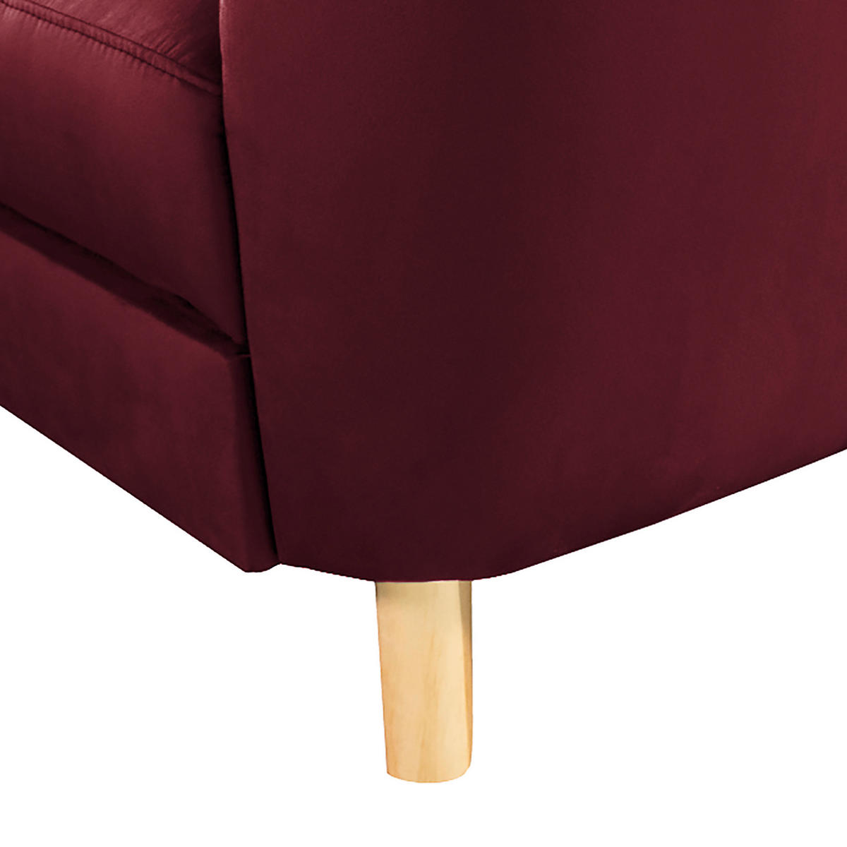 ECKSOFA Rot Samt  - Buchefarben/Rot, Design, Holz/Textil (190/236cm) - Livetastic
