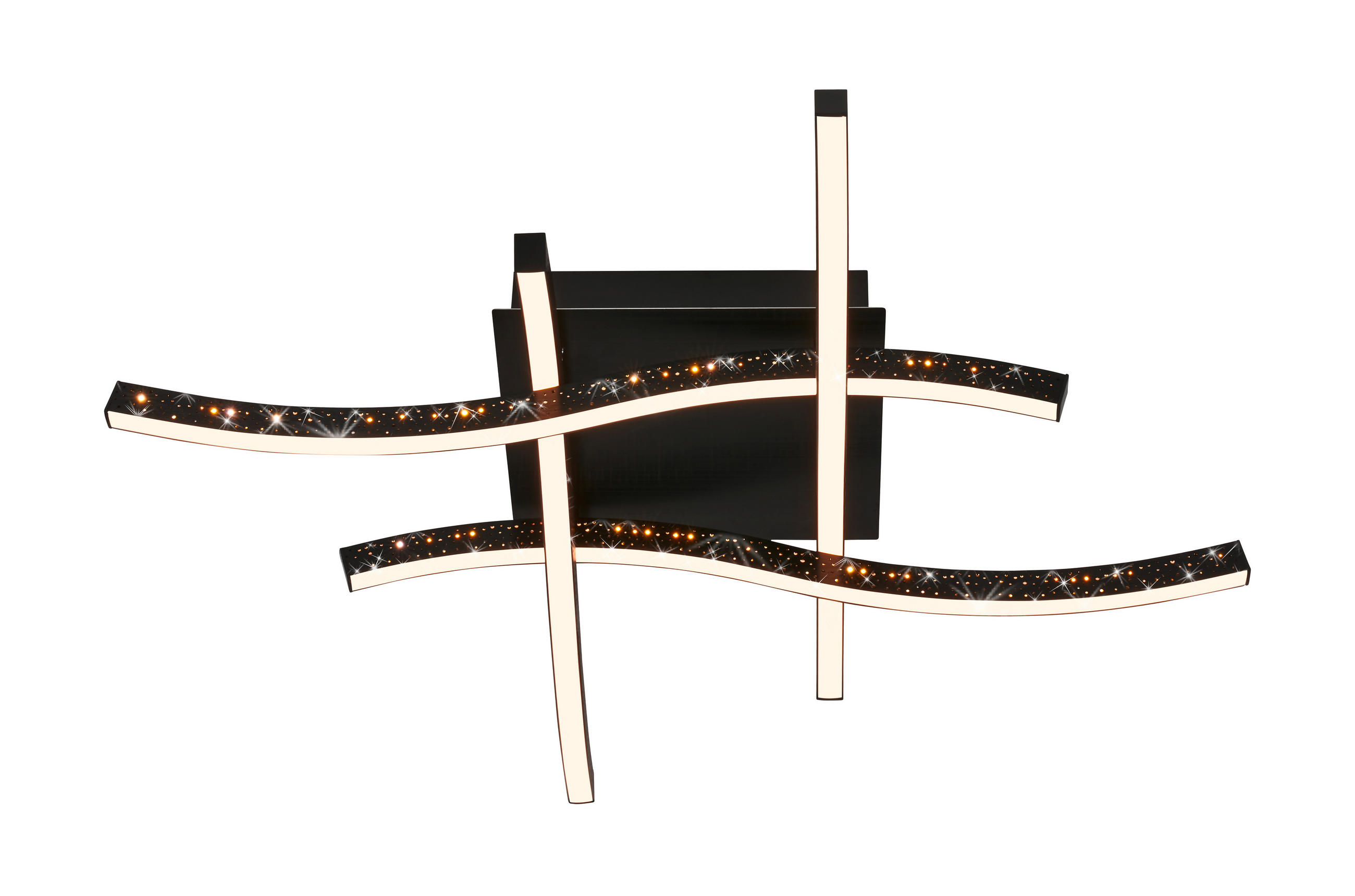 LED-DECKENLEUCHTE     - Schwarz, Basics, Kunststoff/Metall (64,5/64,5/10cm) - Briloner