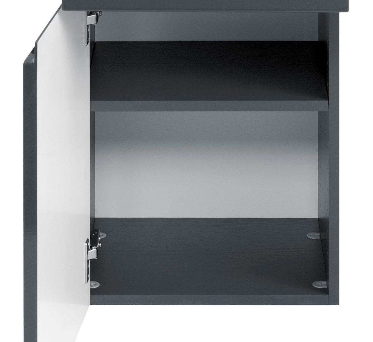 Midischrank in Grau 40/130/35 cm  - Graphitfarben, Design, Holzwerkstoff (40/130/35cm) - Held