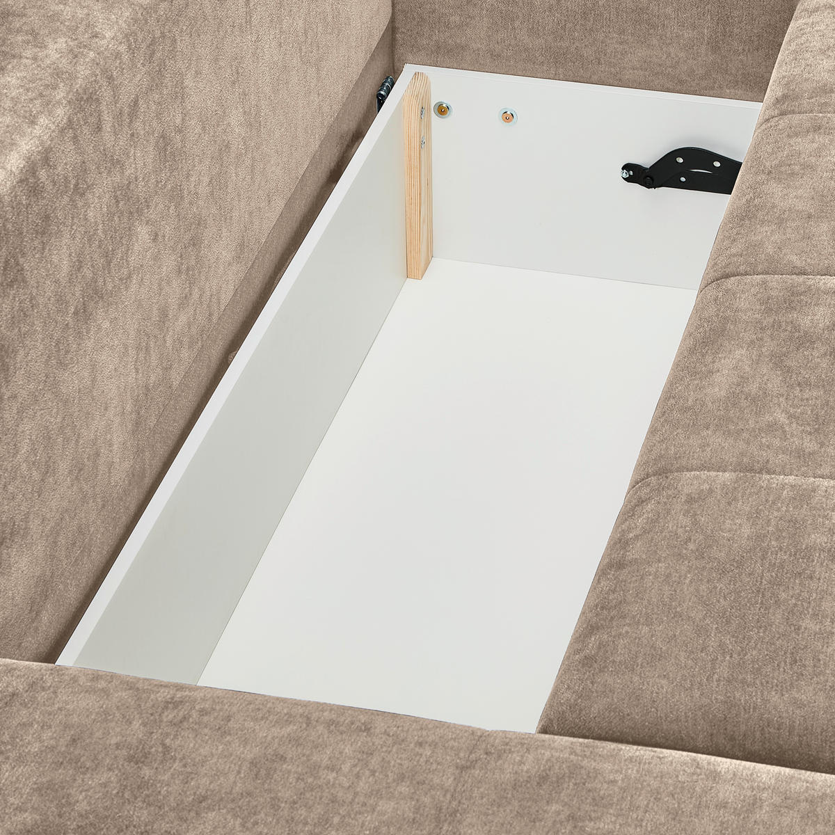 ECKSOFA Graubraun Chenille  - Graubraun/Silberfarben, KONVENTIONELL, Holz/Textil (187/293cm) - Carryhome