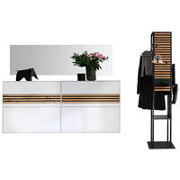 GARDEROBE 4-teilig  in 256/186/42 cm  - Eichefarben/Anthrazit, Design, Glas/Holz (256/186/42cm) - Schöner Wohnen