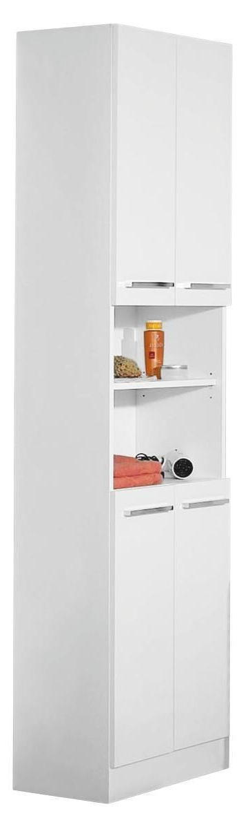 HOCHSCHRANK 50/195,5/33 cm  - Chromfarben/Weiß, KONVENTIONELL, Holzwerkstoff (50/195,5/33cm) - Carryhome