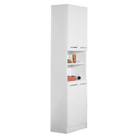 HOCHSCHRANK 50/195,5/33 cm  - Chromfarben/Weiß, KONVENTIONELL, Holzwerkstoff (50/195,5/33cm) - Carryhome