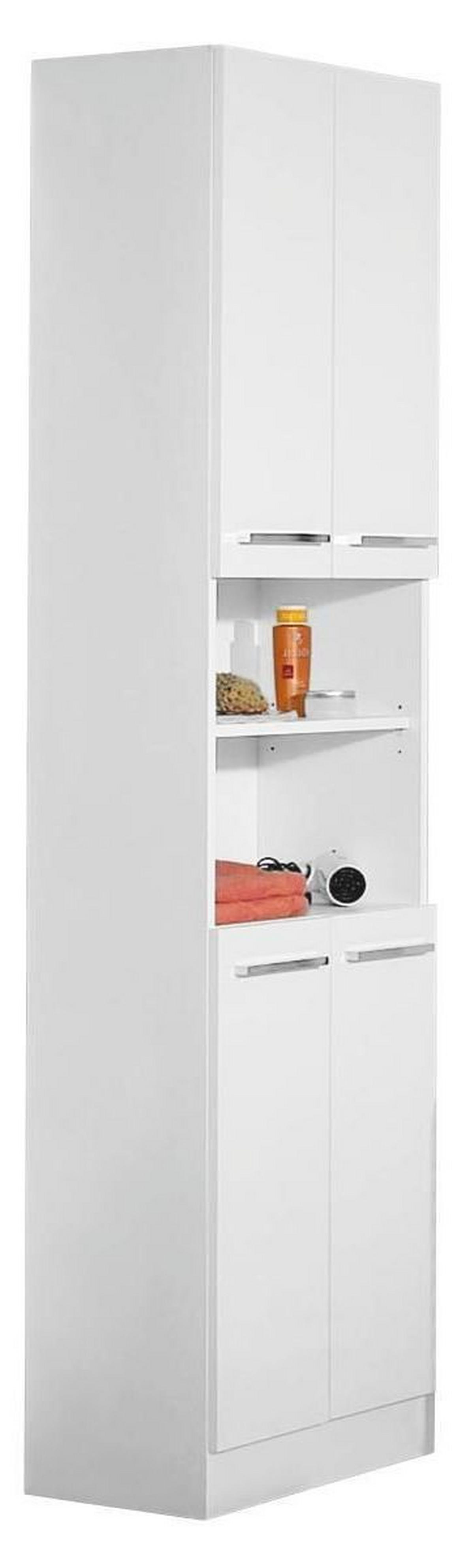 HOCHSCHRANK 50/195,5/33 cm  - Chromfarben/Weiß, KONVENTIONELL, Holzwerkstoff (50/195,5/33cm) - Carryhome