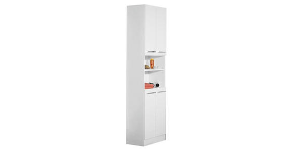 HOCHSCHRANK 50/195,5/33 cm - Chromfarben/Weiß, KONVENTIONELL, Holzwerkstoff (50/195,5/33cm) - Carryhome