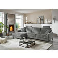 ECKSOFA in Chenille, Flachgewebe Dunkelgrau  175/316 cm  - Dunkelgrau/Schwarz, Design, Textil/Metall (175/316cm) - Dieter Knoll