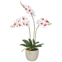 KUNSTBLUME - Hellgrau/Weiß, Basics, Kunststoff/Stein (60cm)