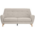 3-SITZER-SOFA Webstoff Beige  - Eichefarben/Beige, Design, Holz/Kunststoff (200/105/84cm) - Carryhome