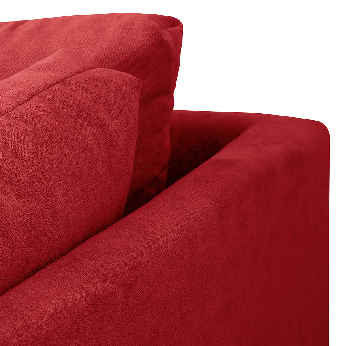 ECKSOFA Ariella in Mikrofaser Rot  231/161 cm  - Rot/Naturfarben, Design, Holz/Textil (231/161cm) - Livetastic