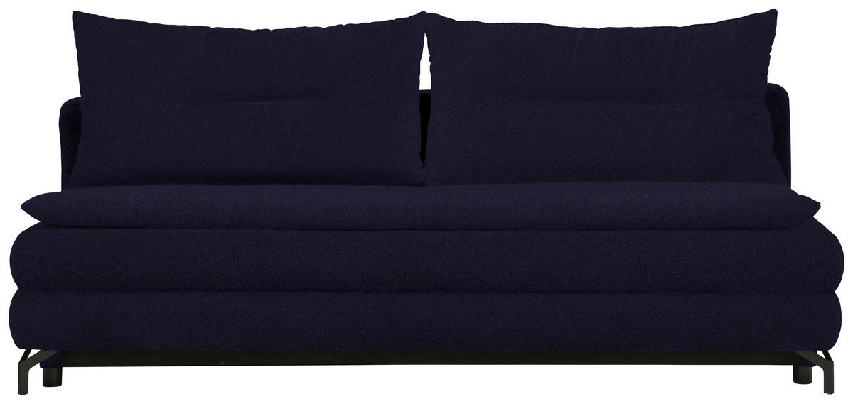 KANAPÉÁGY fekete  - fekete, Modern, textil/fém (208/73/92/102cm) - Novel