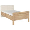 BETT 90/200 cm  in Champagner, Sonoma Eiche  - Champagner/Sonoma Eiche, Design, Textil (90/200cm) - Novel