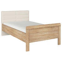 BETT 90/200 cm  in Champagner, Sonoma Eiche  - Champagner/Sonoma Eiche, Design, Textil (90/200cm) - Novel