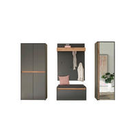 GARDEROBE 5-teilig  in 255/200/40 cm  - Anthrazit/Eiche Wotan, Design, Glas/Holzwerkstoff (255/200/40cm) - Modante