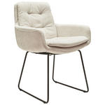 ARMLEHNSTUHL  in  - Creme/Schwarz, Design, Textil/Metall (63/90/69cm) - Johann Jakob