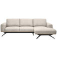 ECKSOFA in Struktur Creme  262/157 cm  - Creme/Schwarz, Design, Textil/Metall (262/157cm) - Novel